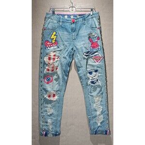LALA BOBO Distressed, studded Size 27 rare jeans